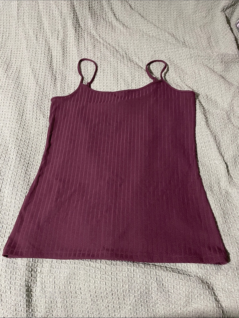 LOFT Ribbed Spaghetti-Strap Camisole - Wine